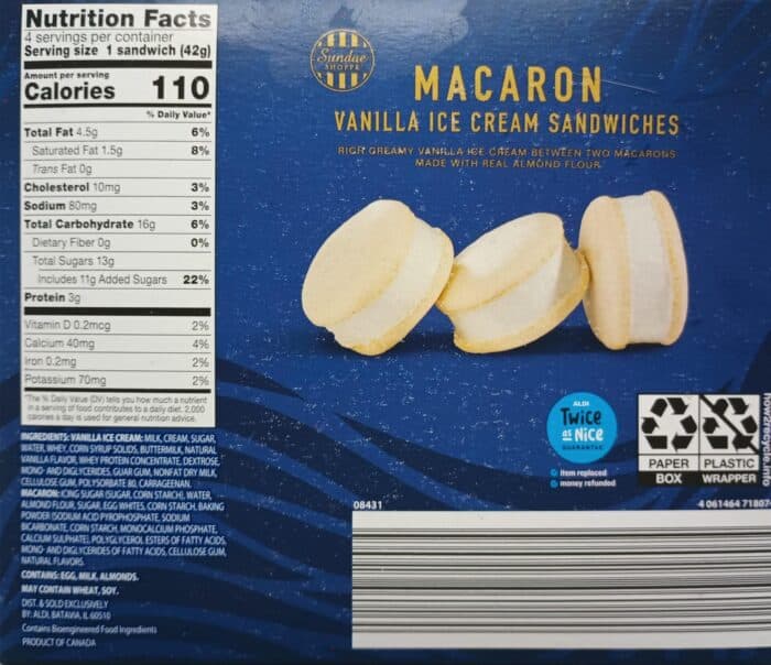 Sundae Shoppe Macaron Vanilla Ice Cream Sandwiches