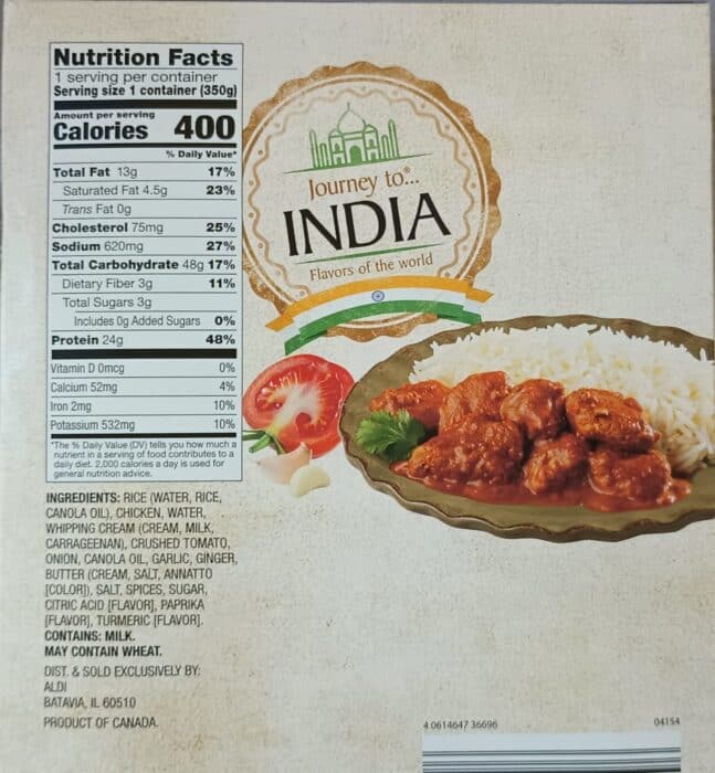 Journey to India Butter Chicken with Basmati Rice