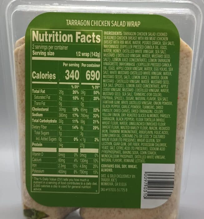 Trader Joe's Tarragon Chicken Salad Wrap