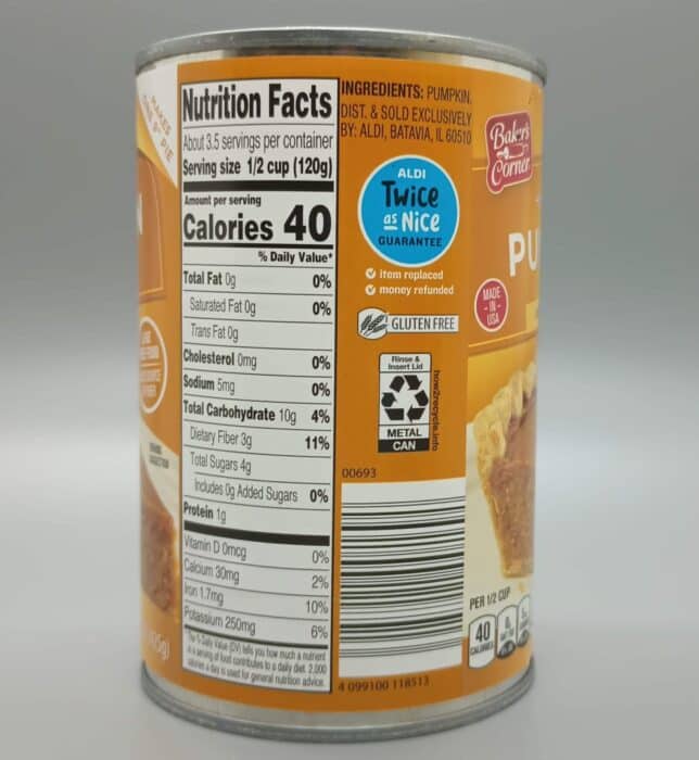 Baker's Corner 100% Pure Pumpkin