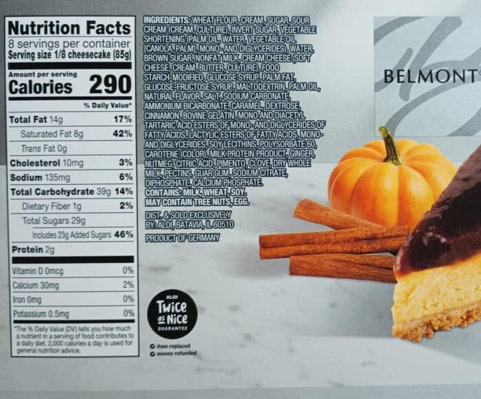 Belmont Pumpkin Spice Whipped Cheesecake 