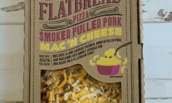 Mama Cozzi's Artisan Inspired Flatbread Pizza with Pulled Pork and Mac and Cheese