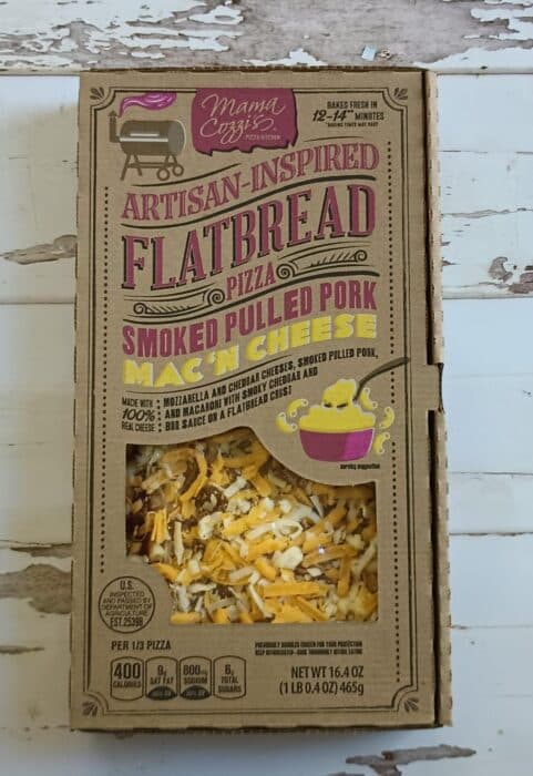 Mama Cozzi's Artisan Inspired Flatbread Pizza with Pulled Pork and Mac and Cheese