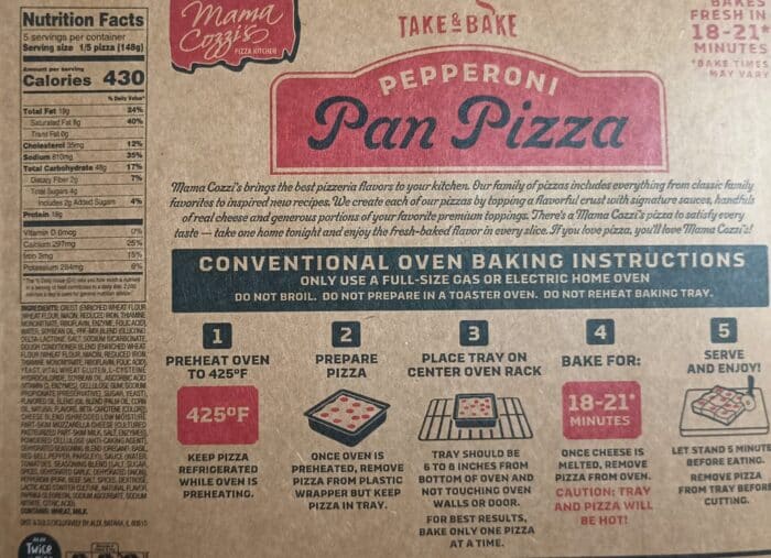 The Mama Cozzi's Take & Bake Pepperoni Pan Pizza