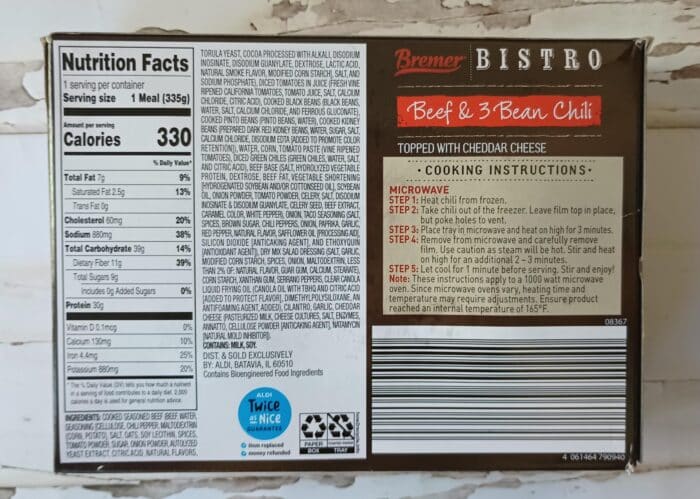Bremer Bistro Beef and 3 Bean Chili