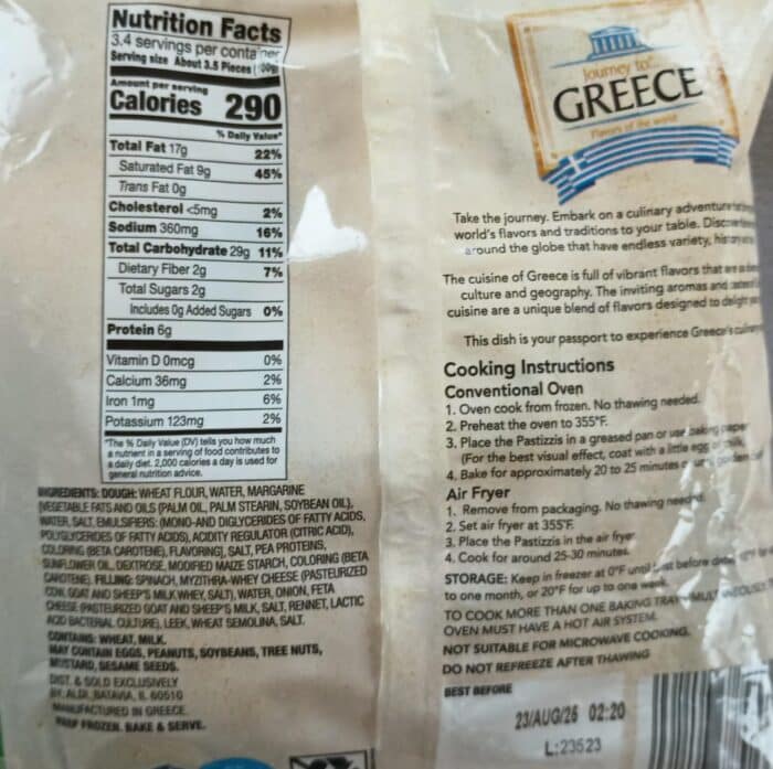 Journey to Greece Greek Style Pastizzi with Spinach and Cheese