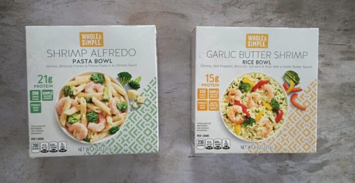 Whole and Simple Shrimp Alfredo and Garlic Butter Shrimp Bowls