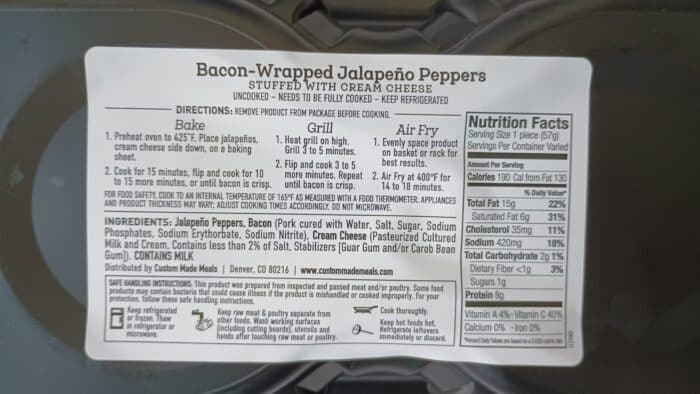 Custom Made Meals Bacon-Wrapped Jalapeño Poppers