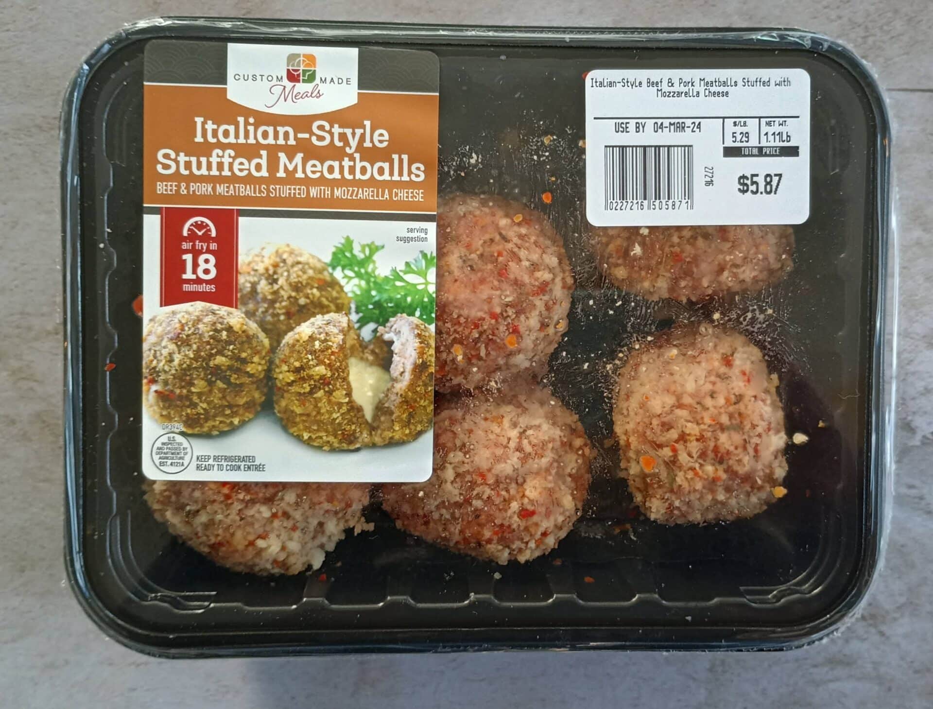 Custom Made Meals Italian-Style Stuffed Meatballs