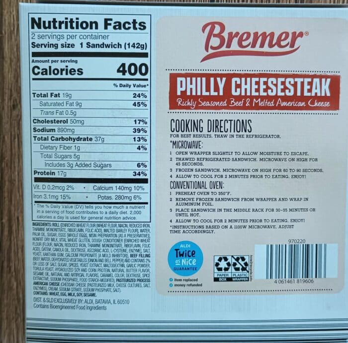 Bremer Philly Cheesesteak Sandwiches
