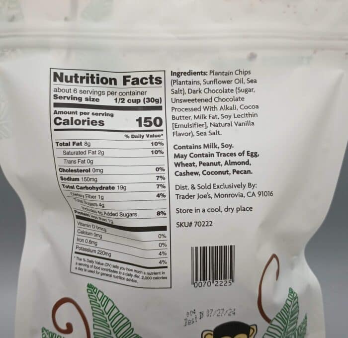 Trader Joe's Dark Chocolate Drizzled Plantain Chips 2