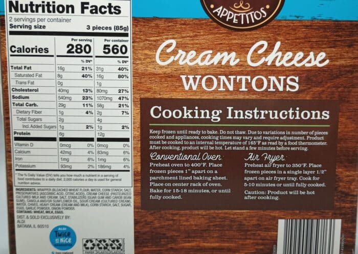 Appetitos Cream Cheese Wontons
