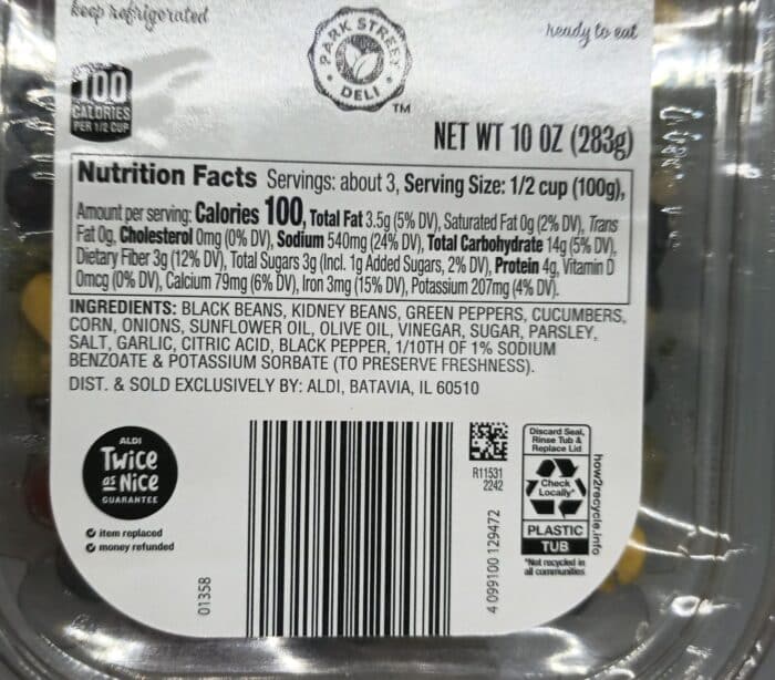 Park Street Deli Black Bean Salad