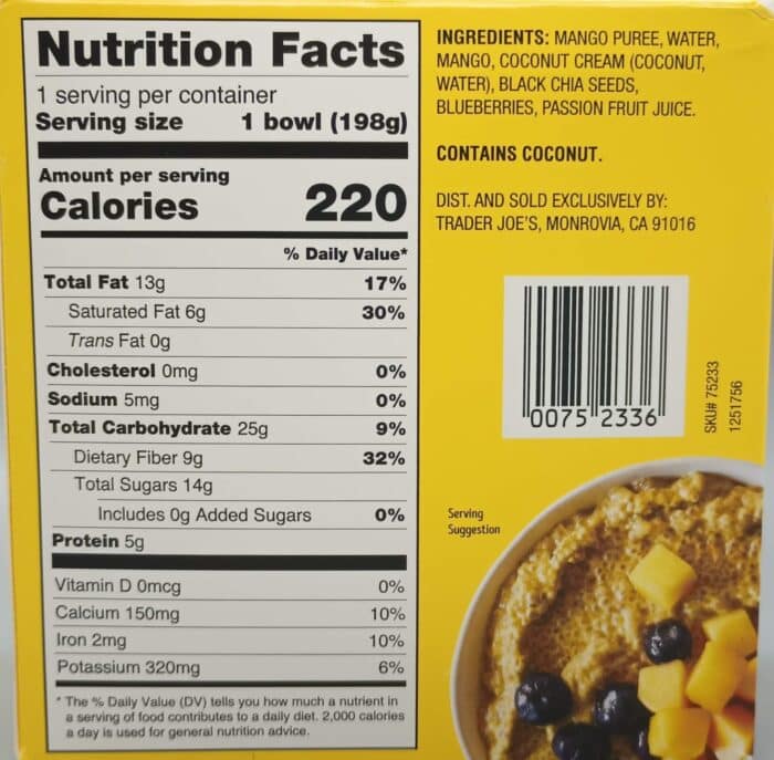 Trader Joe's Mango Blueberry Chia Bowl