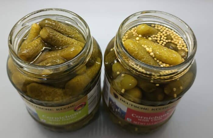 Deutsche Küche Cornichons with Garlic and Deutsche Küche Cornichons with Chili 3