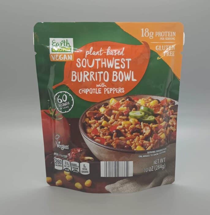 Earth Grown Plant-Based Southwest Burrito Bowl with Chipotle Peppers