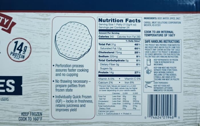 Restaurant Quality Quarter Pound Beef Patties