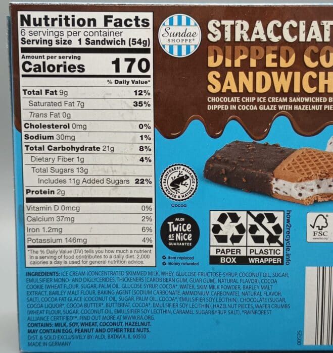 Sundae Shoppe Stracciatella Dipped Cookie Sandwiches