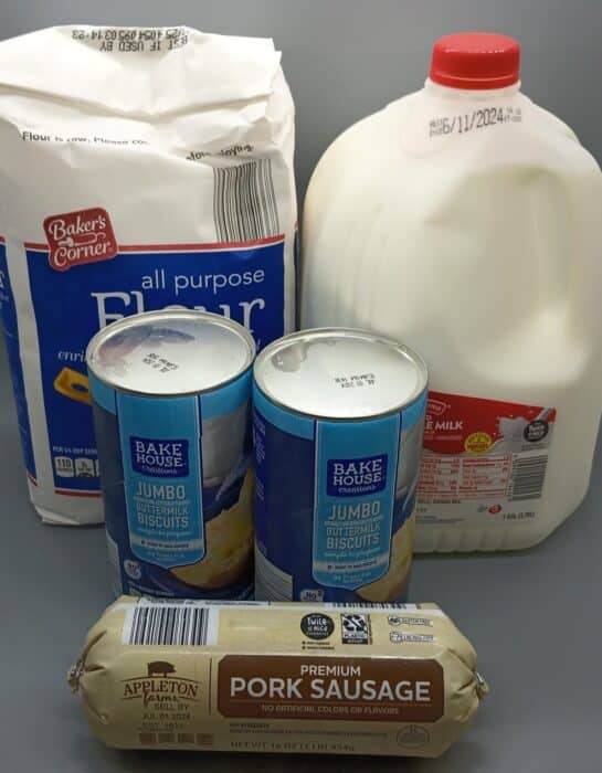Biscuits and Gravy ingredients