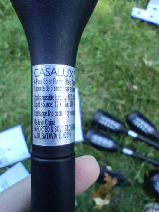 CASALUX 6-Pack Solar Flame Effect Torch