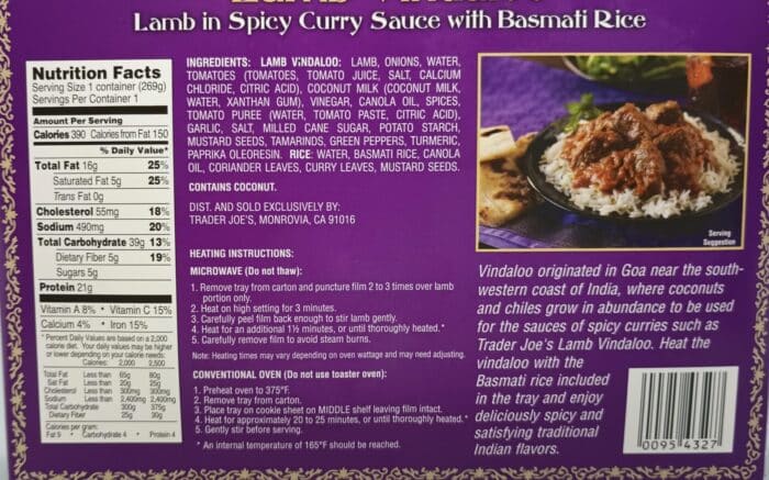 Trader Joe's Lamb Vindaloo