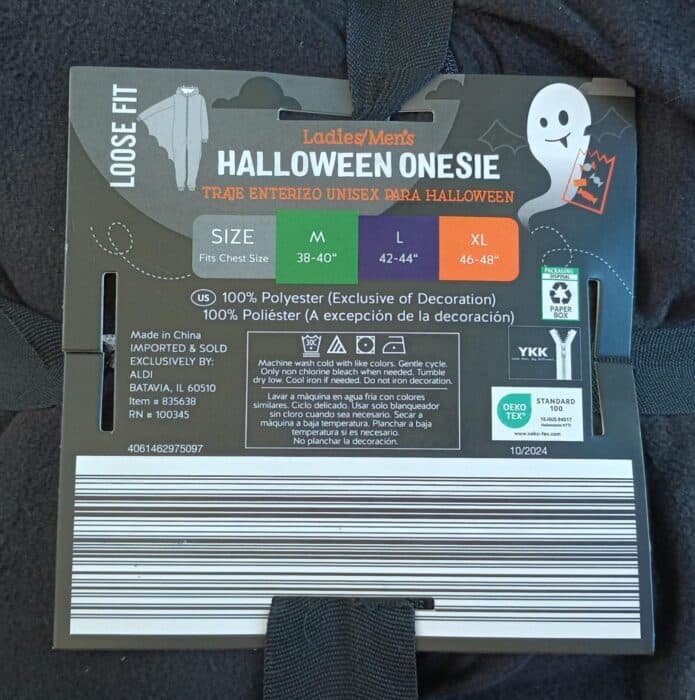 Aldi Ladies'-Men's Bat Halloween Onesie