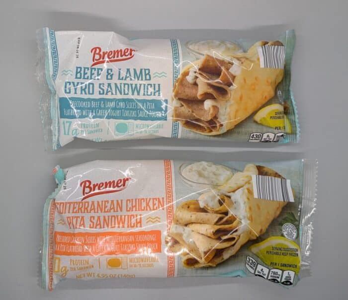 Bremer Beef & Lamb Gyro Sandwich + Bremer Mediterranean Chicken Pita Sandwich