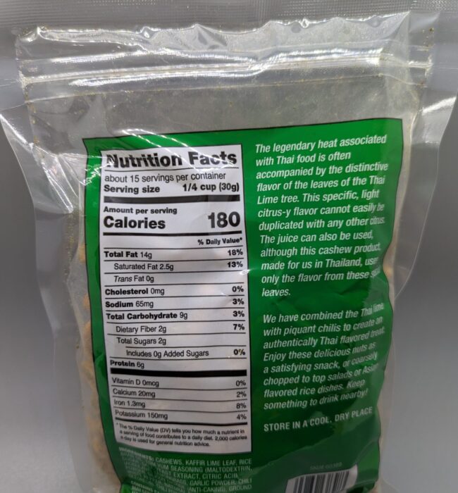Trader Joe's Thai Lime and Chili Cashews