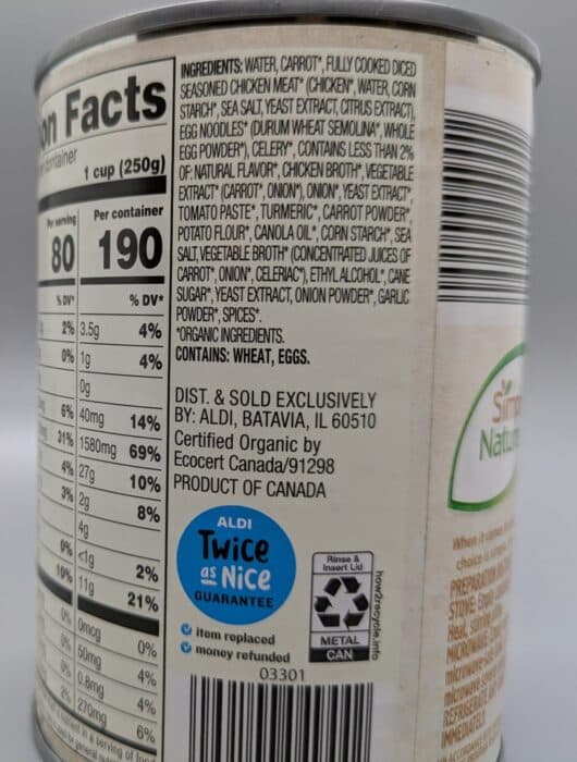 Simply Nature Organic Chicken Noodle Soup