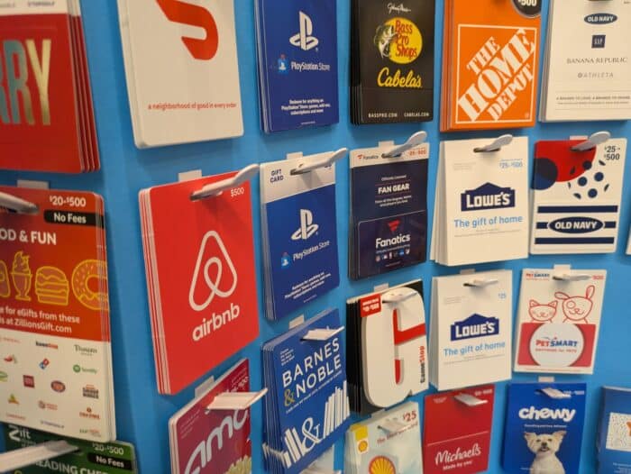 Gift cards at Aldi
