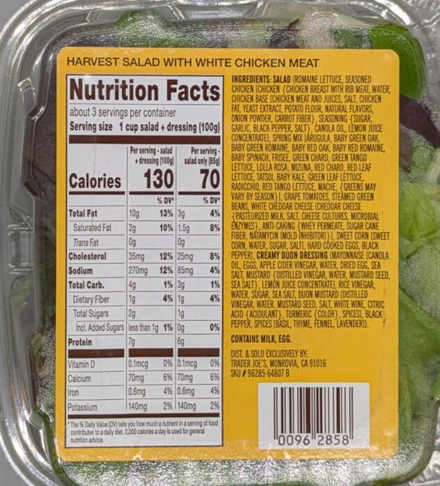 Trader Joe's Harvest Salad with White Chicken Meat