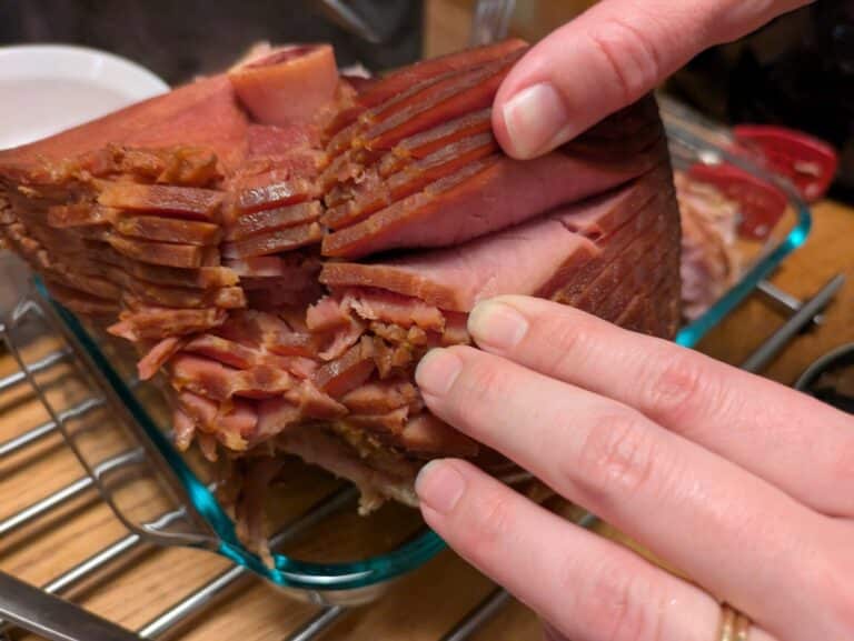 Aldi ham cut only a couple of inches.