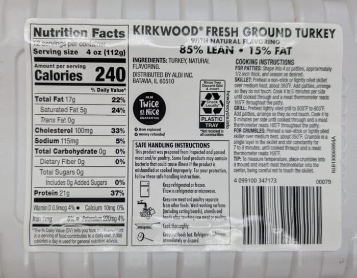 Kirkwood 85-15 Ground Turkey