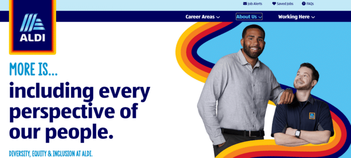The old Aldi DEI landing page