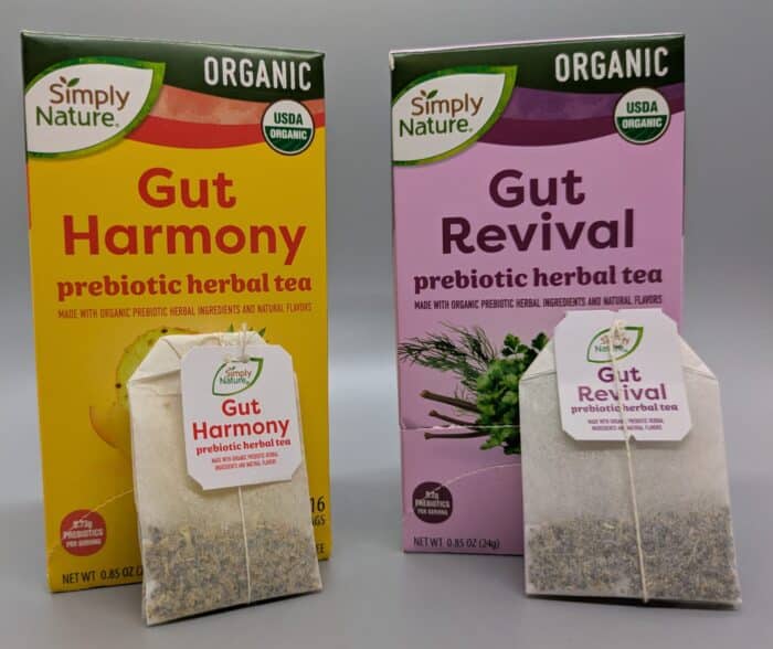 Simply Nature Organic Gut Harmony Prebiotic Herbal Tea and Simply Nature Organic Gut Revival Prebiotic Herbal Tea