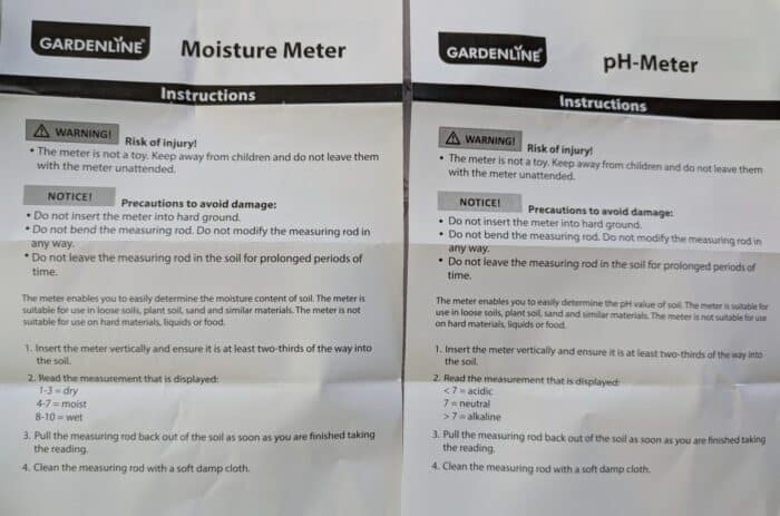 Gardenline Moisture Meter and Gardenline PH Meter 3