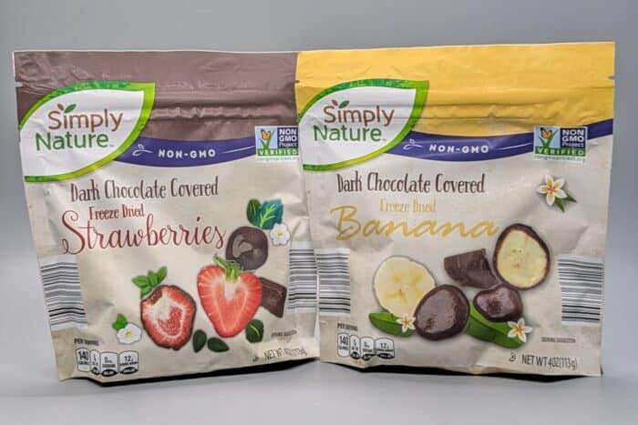Simply Nature Dark Chocolate Covered Freeze Dried Strawberries and Bananas