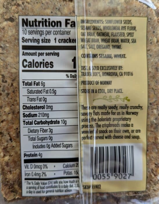 Trader Joe's Seeds & Grains Crispbread Norwegian Crackers