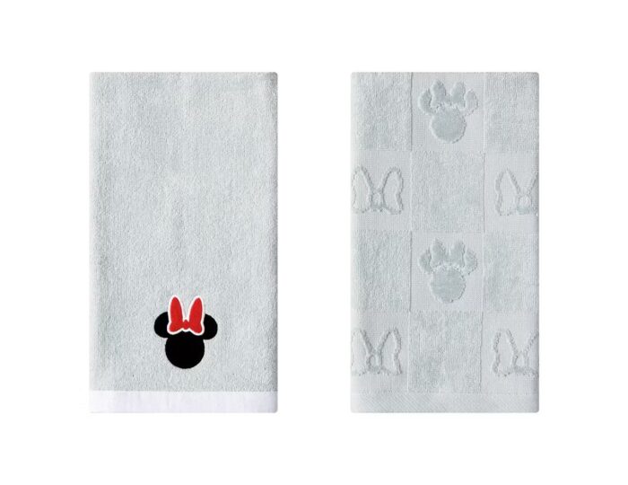 Disney 2 Pack Cotton Hand Towels Minnie Gray