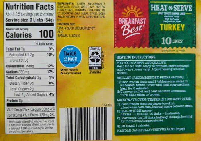 Breakfast Best Heat and Serve Turkey Links 2