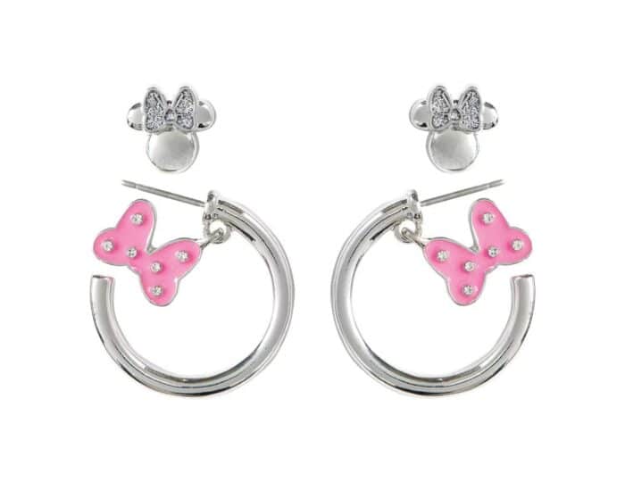Minnie Character Huggie Earrings Silver