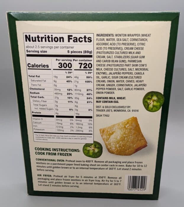 Trader Joe's Jalapeno & Cream Cheese Crispy Wontons