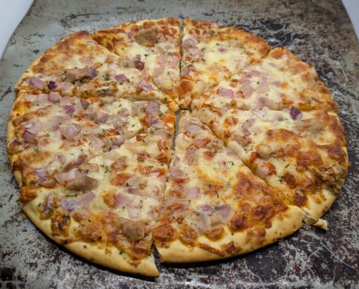 Mama Cozzi's Stone Baked Creme Fraiche-Infused Ultra Thin Crust Pork Carnitas Pizza 2