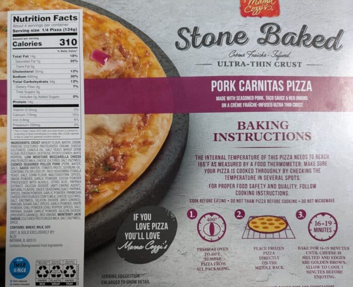 Mama Cozzi's Stone Baked Creme Fraiche-Infused Ultra Thin Crust Pork Carnitas Pizza