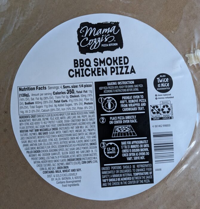 Mama Cozzi's BBQ Smoked Chicken Pizza