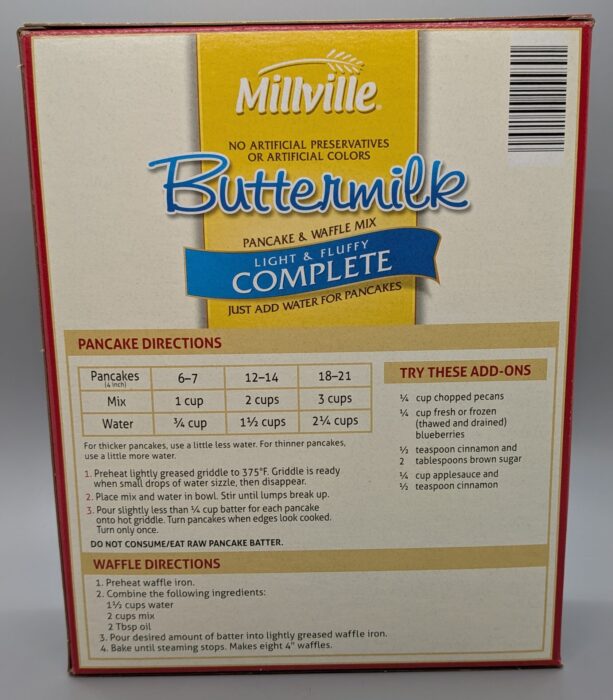 Millville Buttermilk Complete Pancake and Waffle Mix