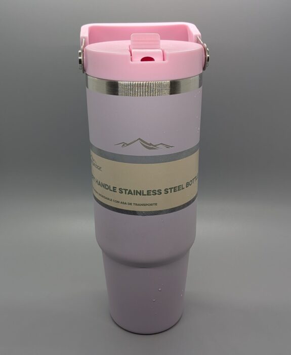 Adventuridge 30-Ounce Stainless Steel Water Bottle with Flip Top Straw
