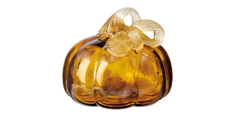 KIRKTON HOUSE Glass Pumpkins in Amber Taupe