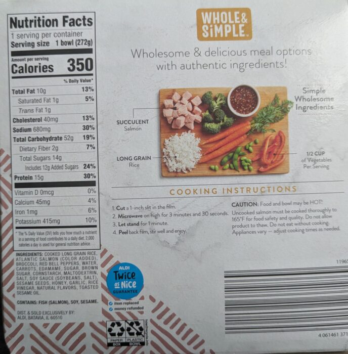 Whole & Simple Honey Sesame Salmon Rice Bowl