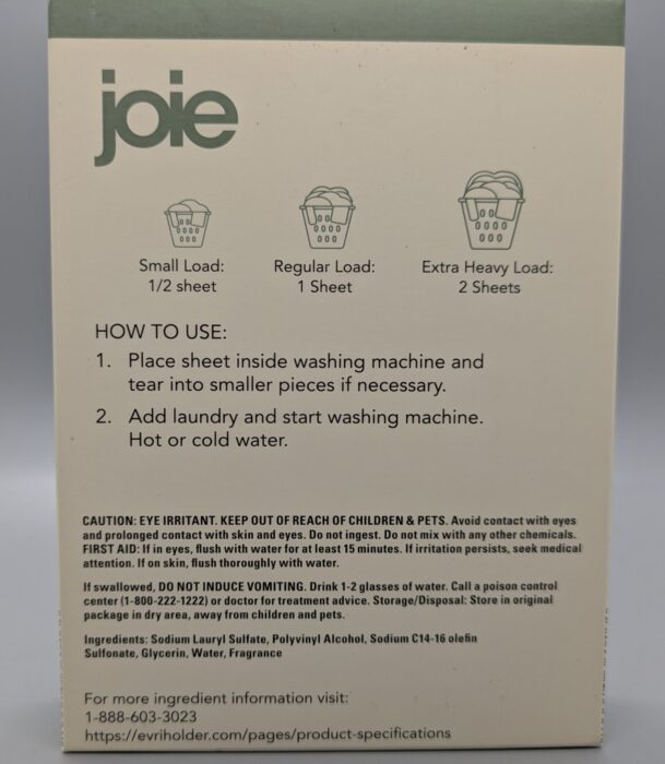 Joie Detergent Sheets
